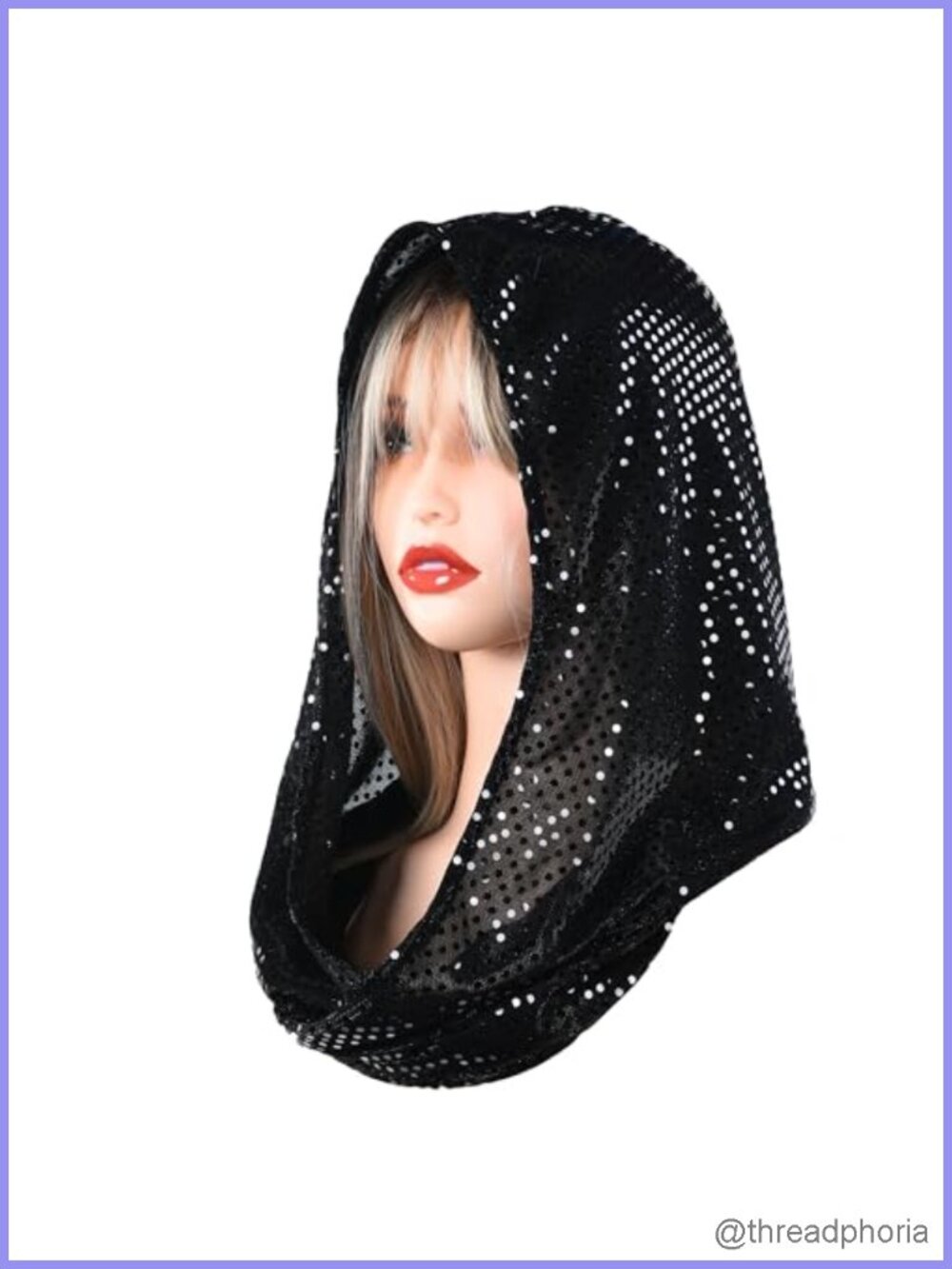 Sequin Rave Hood Unisex Sparkly Cowl Headwrap Festival Gear